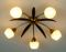Lampada da soffitto in ottone, vetro e metallo, anni '50, Immagine 3