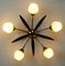 Lampada da soffitto in ottone, vetro e metallo, anni '50, Immagine 5