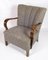 Juego de sillones de madera oscura con tapicería floral, años 60, Imagen 9