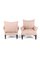 Französische Sessel aus rosa gestreiftem Leinen, 2er Set 3