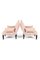 Französische Sessel aus rosa gestreiftem Leinen, 2er Set 2