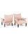 Französische Sessel aus rosa gestreiftem Leinen, 2er Set 4