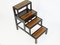Metamorphic Victorian Wooden Library Stairs in Leather 1