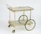 Carrello bar vintage in ottone in vetro fumé, Immagine 1