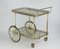 Carrello bar vintage in ottone in vetro fumé, Immagine 2
