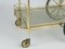 Carrello bar vintage in ottone in vetro fumé, Immagine 3