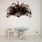 Mid-Century Italian Round Floral Dining Table in White Metal and Glass, 1972, Image 8
