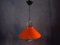 Lampada a sospensione di design in metallo laccato arancione, anni '70, Immagine 1