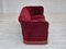 Vintage Danish 3-Seater Sofa in Cherry-Red Furniture Velour, 1960s 5