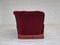 Vintage Danish 3-Seater Sofa in Cherry-Red Furniture Velour, 1960s 3