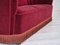 Vintage Danish 3-Seater Sofa in Cherry-Red Furniture Velour, 1960s 12