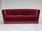 Vintage Danish 3-Seater Sofa in Cherry-Red Furniture Velour, 1960s 1