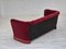 Vintage Danish 3-Seater Sofa in Cherry-Red Furniture Velour, 1960s 7