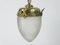 Lampada antica Art Nouveau in cristallo e ottone, Francia, Immagine 2
