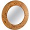 Mid-Century Round Swedish Pine Mirror, Image 5