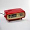 Rote Vintage Klappuhr mit Wecker und Radio Sanyo, Japan, 1970er 1