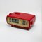 Rote Vintage Klappuhr mit Wecker und Radio Sanyo, Japan, 1970er 2