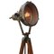 Vintage Industrial Clear Glass and Wooden Floor Lamp, Image 4