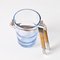 Danish Blue Glass Ice Bucket with Tongs from Holmegaard, 1960s, Set of 2, Image 11