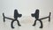 Wrought Iron Chenets Representing Dachshunds attributed to Edouard Schenck, Set of 2, Image 1