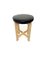 Oak and Leather Stool from Luxus, 1960s 1