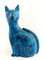 Scultura grande gatto Rimini Mid-Century in ceramica blu di Aldo Londi per Bitossi, Italia, anni '60, Immagine 1