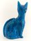 Scultura grande gatto Rimini Mid-Century in ceramica blu di Aldo Londi per Bitossi, Italia, anni '60, Immagine 5