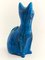 Scultura grande gatto Rimini Mid-Century in ceramica blu di Aldo Londi per Bitossi, Italia, anni '60, Immagine 7