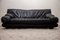 Divano in pelle nera del produttore Wiener Werkstätte, anni '70, Immagine 10