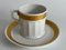 Fan Gold Espresso Cups and Saucer from Royal Copenhagen, 1970s, Set of 2 4