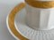 Fan Gold Espresso Cups and Saucer from Royal Copenhagen, 1970s, Set of 2 1