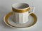 Fan Gold Espresso Cups and Saucer from Royal Copenhagen, 1970s, Set of 2 5