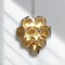 Amber Glass Chandelier with Gilded Frame by Vistosi, Italy 1