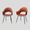 Chaises à Dossier Rond Rembourrées en Tissu Hermès, 1970s, Set de 2 1