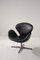 Swan Chair in Black Leather by Arne Jacobsen for Fritz Hansen 1970s, Image 1