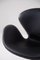 Swan Chair in Black Leather by Arne Jacobsen for Fritz Hansen 1970s, Image 7