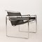 Silla Wassily de cuero negro de Marcel Breuer para Gavina, Italia, años 60, Imagen 10