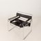 Silla Wassily de cuero negro de Marcel Breuer para Gavina, Italia, años 60, Imagen 9