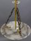 Large French Art Deco White Alabaster Pendant Light with Dark Veins, 1920 18