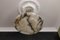 Große französische Art Deco Hängelampe aus weißem Alabaster mit dunklen Adern, 1920 12