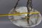 Large French Art Deco White Alabaster Pendant Light with Dark Veins, 1920 19