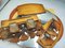 Encrier Hutsul Art Déco Vintage en Bois Sculpté, 1920s, Set de 3 12