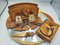 Encrier Hutsul Art Déco Vintage en Bois Sculpté, 1920s, Set de 3 1