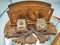 Encrier Hutsul Art Déco Vintage en Bois Sculpté, 1920s, Set de 3 5