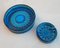 Blaue Italienische Rimini Schale & Aschenbecher von Aldo Londi für Bitossi, 1960er, 2er Set 1