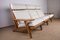 Großes dänisches Sofa aus Eiche & Stoff Modell Ge375 von Hans Wegner für Getama, 1960er 10