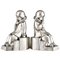 Art Deco Silvered Bronze Pierrot Bookends by Jean de la Fontinelle, 1925, Set of 2 1
