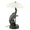 Art Deco Monkey with Umbrella Lamp by Max Le Verrier, 1927 4
