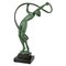 Pierre Le Faguays / Fayral, Escultura Tourbillon Art Déco de bailarina desnuda, 1930, metal y mármol, Imagen 2