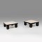 Mid-Century Coffee Tables in Oak with Travertine Tops, 1980s, Set of 2, Image 1